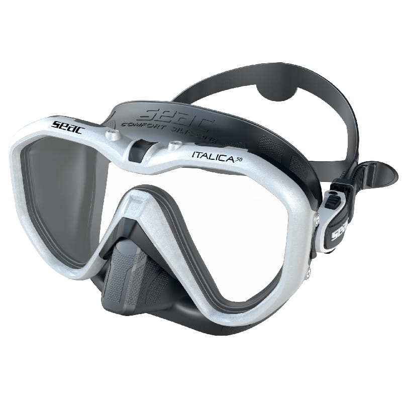 Seac_Sub_Italica_Tauchmaske_metal_weiss_schwarz Seac Sub Italica 50 Tauchmaske
