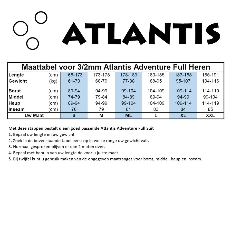 Atlantis Adventure Full 3/2mm Herren Neoprenanzug