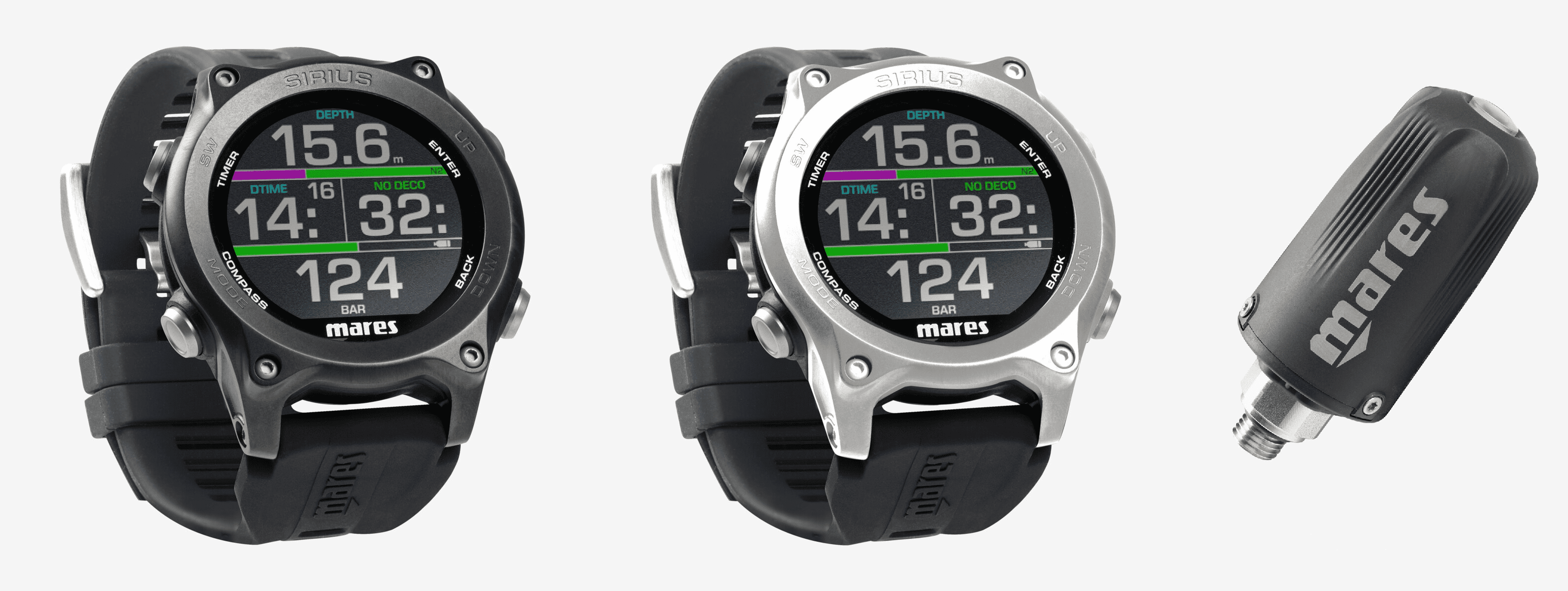 Mares_Sirius_Tauchcomputer_mit_LED_Tank_Modul_2-0_Sender Mares Sirius Tauchcomputer mit Sender