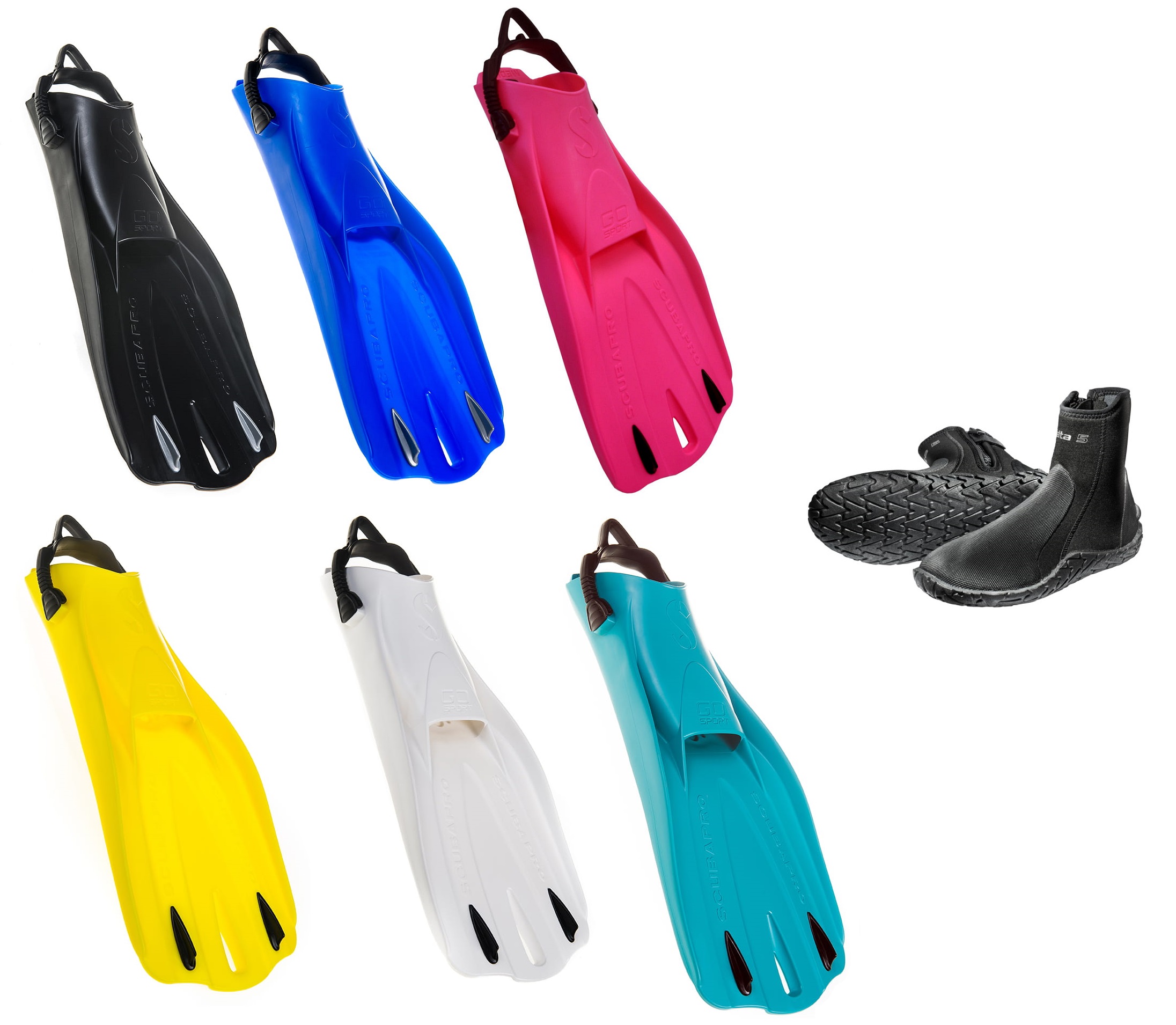 Scubapro Go Sport Geräteflossen mit Delta Boots 5mm Tauchfüsslinge