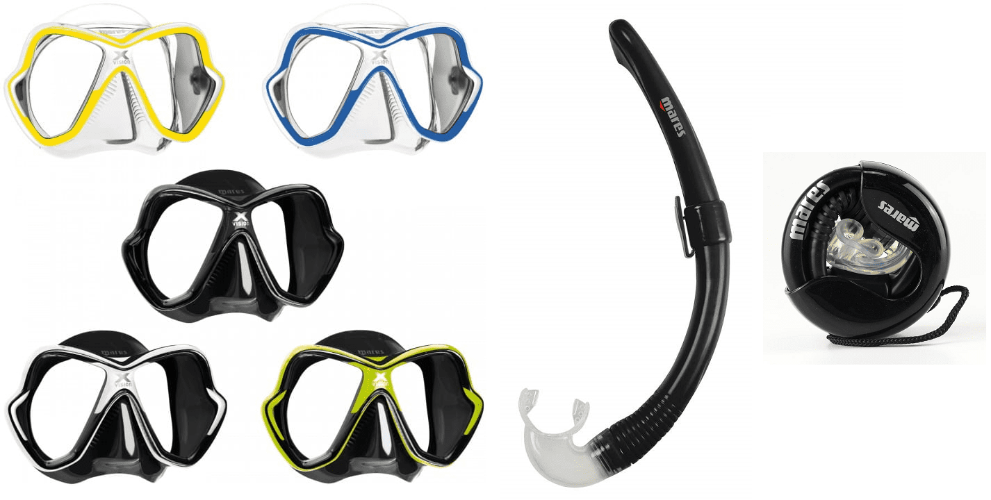 Mares_X-Vision_Tauchmaske_At_Schnorchel Mares X-Vision Tauchmaske mit At Faltschnorchel