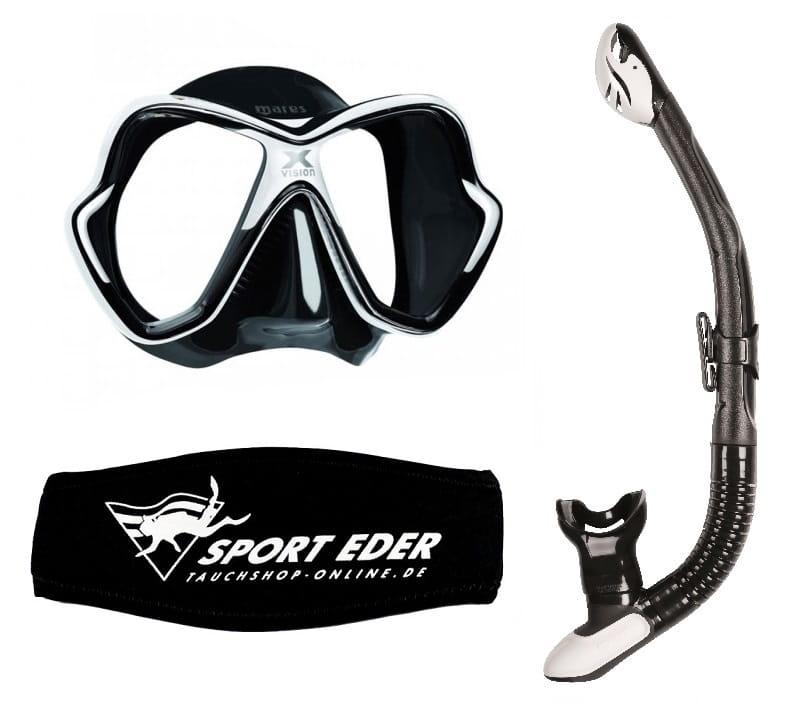mares_x-vision_schwarz_weiss_sport_eder_maskenset Mares X-Vision Schwarz/Weiss Maskenset