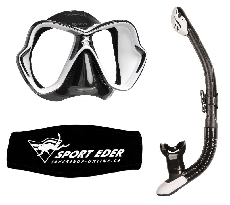 mares_x-vision_ultra_schwarz_weiss_sport_eder_maskenset Mares X-Vision Ultra Liquid Skin Schwarz/Weiss Maskenset