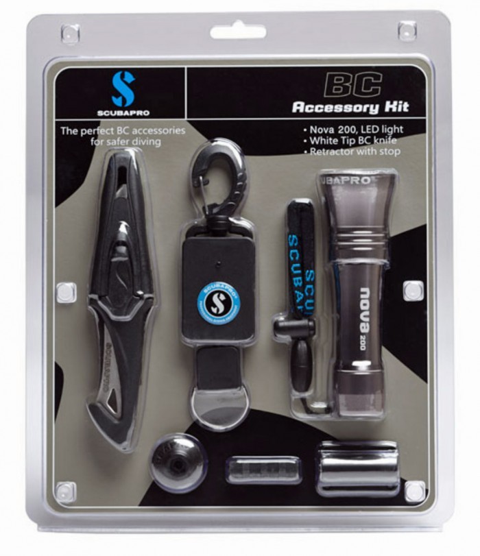 Scubapro Jacket Zubehör-Kit Tauchlampe, Retractor, Tauchmesser Set