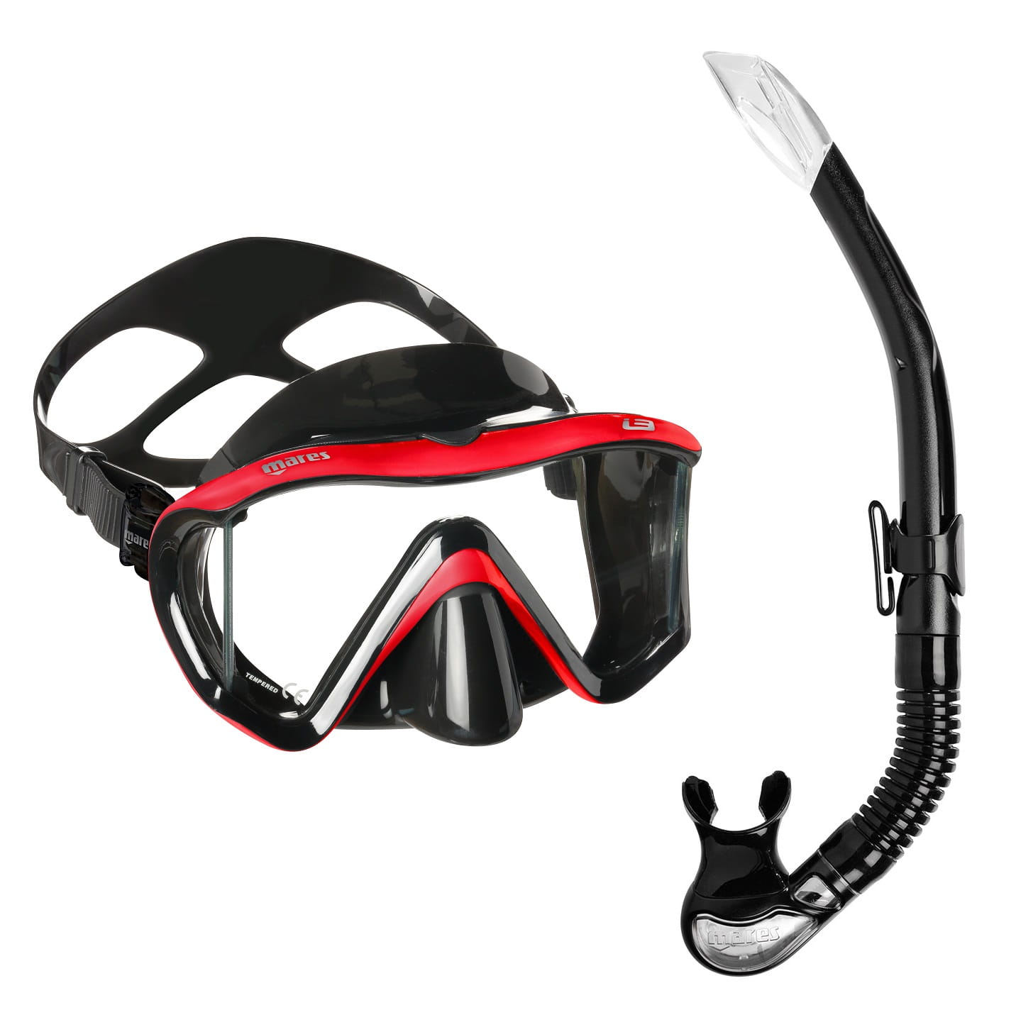 mares_i3_schwarz_rot_bay_maskenset Mares i3 Bay Maskenset