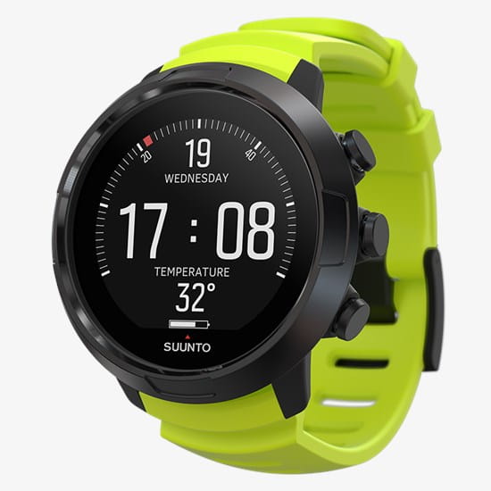 Suunto D5 Tauchcomputer lime side